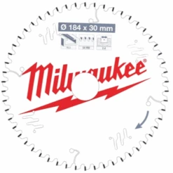 Milwaukee - Kreissägeblatt Holz/Alu Für Handkreissägen 184/30mm Z54 Flachtrapezzahn Negativ (4932471299)