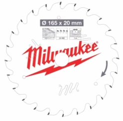 Milwaukee - Kreissägeblatt Holz Für Akku-Handkreissägen 165/20mm Z24 Wechselzahn (4932471931) -Werkzeugverkaufsgeschäft milwaukee kreissaegeblatt holz fuer akku handkreissaegen 165 20mm z24 wechselzahn 4932471931