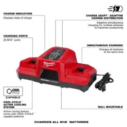 Milwaukee - M18 Supercharger Doppel - Ladegerät (M18 DBSC) (4932492531) -Werkzeugverkaufsgeschäft milwaukee m18 supercharger doppel ladegeraet m18 dbsc 49324925317