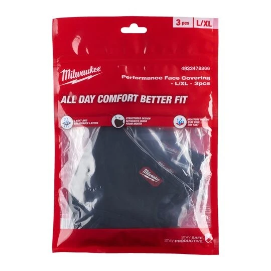 Milwaukee - Mund- Nasenschutz Wiederverwendbar 3 Stück 1 Milwaukee - Mund- Nasenschutz Wiederverwendbar 3 Stück