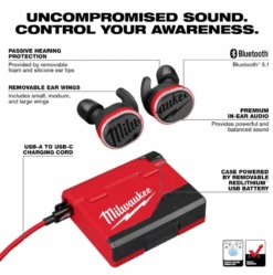 Milwaukee - REDLITHIUM USB Bluetooth Kopfhörer (L4RLEPB-301) (4933478750) -Werkzeugverkaufsgeschäft milwaukee redlithium usb bluetooth kopfhoerer l4rlepb 301 49334787504